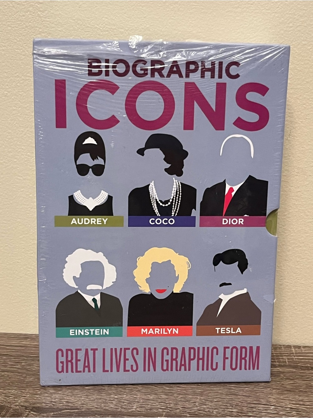 NEW Biographic Icons 6 Book Box Set Audrey Coco Dior Einstein Marilyn Tesla